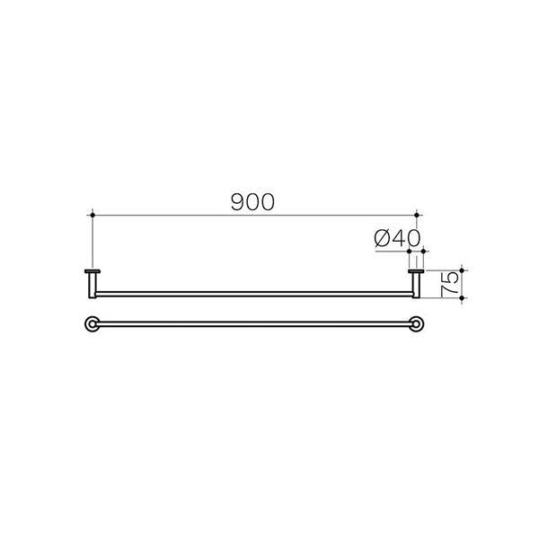 Clark Round Single Towel Rail Brushed Nickel