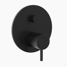 Clark Round Pin Wall Mixer with Diverter - Matte Black - The Blue Space