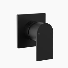 Clark Round Square Wall Bathroom Mixer - Matte Black - The Blue Space