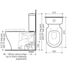 Technical Drawing - Caroma Luna Cleanflush Close Coupled Toilet Suite - The Blue Space
