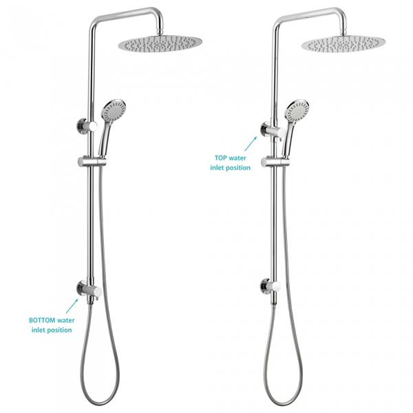 Fienza Stella Multifunction Twin Rail Shower top and bottom water inlet at The Blue Space