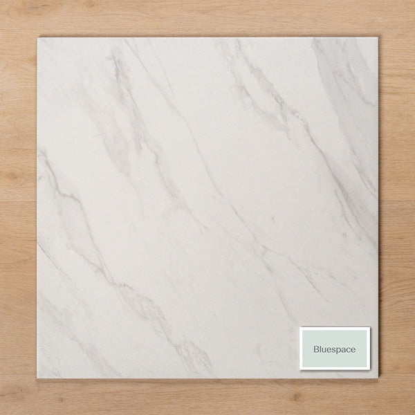 Kings Marble Carrara Lappato Cushioned Edge Ceramic Tile 450x450mm