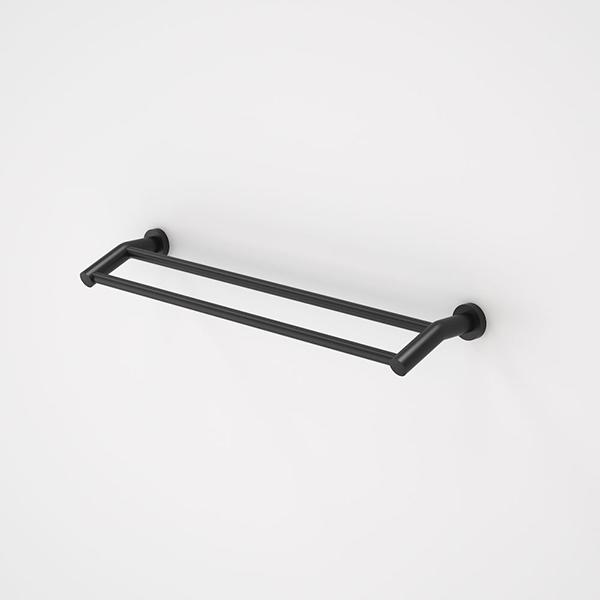 Caroma Cosmo Metal Double Towel Rail - Matte Black Online at The Blue Space