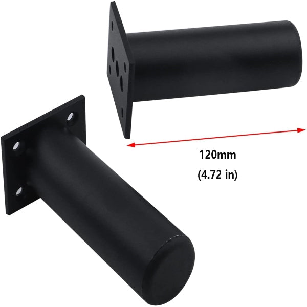 Fienza Hampton Round Adjustable 120mm Leg Matte Black