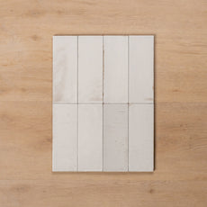 Sicily Bianco White Gloss Cushioned Edge Porcelain Tile 75x200mm Straight Pattern - The Blue Space