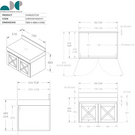 ADP Charleston Vanity 750mm - The Blue Space - Technical Drawing