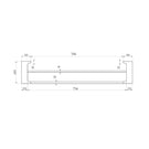 Technical Drawing: Nero Pearl/Vitra Single Towel Rail Matte Black 800mm