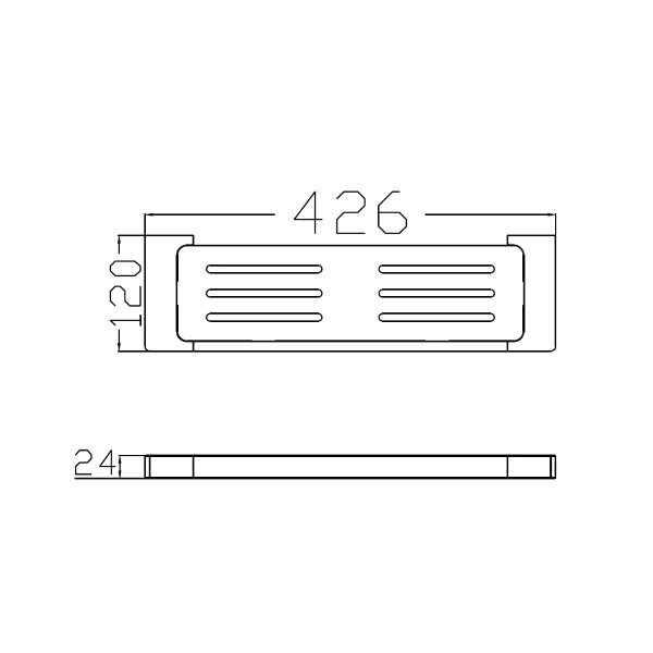 Technical Drawing: Nero Pearl Metal Shelf Chrome