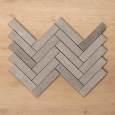 Cottesloe New Grey Herringbone Honed Marble Mosaic Tile 35x150mm Double - The Blue Space