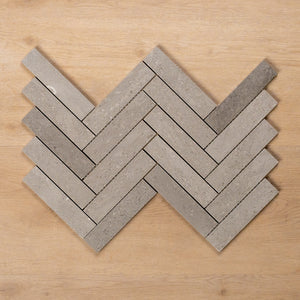 Cottesloe New Grey Herringbone Honed Marble Mosaic Tile 35x150mm