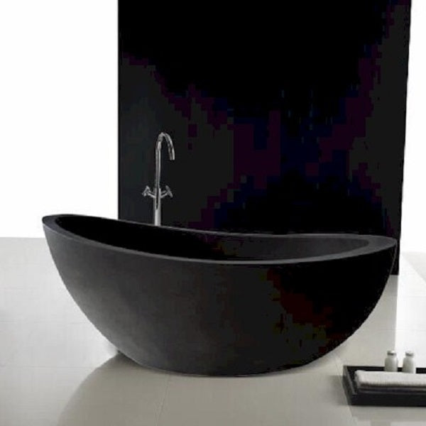 Autumn Stone Bath 1500 - Black Colour in modern bathroom design | The Blue Space