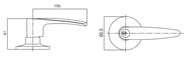 Lane Avalon Passage Lever Door Handle Set Round Rosette Matte Black