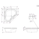 Technical Drawing: Decina Angelique Dolce Vita 18 Jet Spa Bath 1465mm