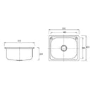 Technical Drawing - Badundkuche Traditionell 35L Laundry Sink with 2TH