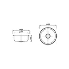 Technical Drawing - Badundkuche Traditionell Round Bowl Sink