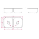 Technical Drawing - Badundkuche Traditionell Under/Overmount Double Bowl Sink