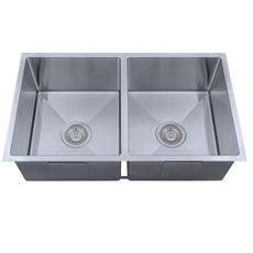 Badundkuche Arcko Lux Under/Overmount Double Bowl Sink Stainless Steel - The Blue Space