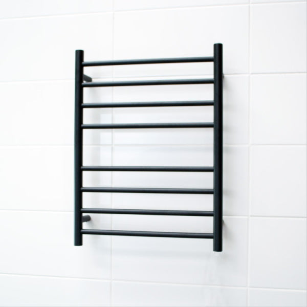 Radiant Non-Heated 8 Bar 530 x 700 Towel Rail Matte Black | The Blue Space