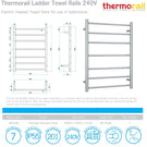 Technical Specification: Thermogroup 7 Bar Round Heated Towel Ladder 600w x 800h