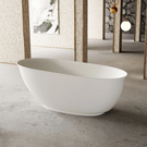 Casa Design Vita Oval High Rise Freestanding Bath Matte White | The Blue Space