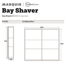 Marquis Bay Shaving Cabinet 900mm two door - The Blue Space