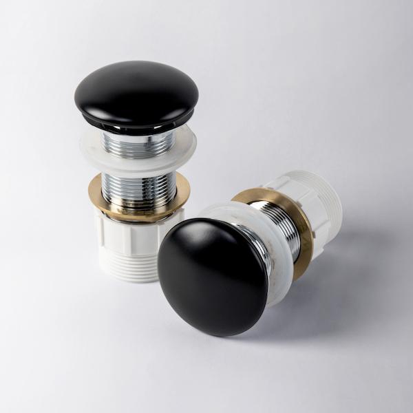 Eight Quarters Matte Black Ceramic Pop Up Waste online at The Blue Space