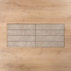 Tenerife Silver Gloss Cushioned Edge Ceramic Tile 107x530mm Straight Pattern - The Blue Space