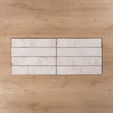 Tenerife White Gloss Cushioned Edge Ceramic Tile 107x530mm Straight Pattern - The Blue Space
