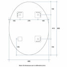 Technical Drawing: Thermogroup Oval Polished Edge Mirror CO6080HN