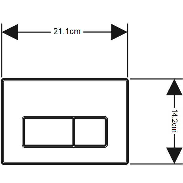 Kappa 50 Dual Flush Plate Technical Drawing BH - The Blue Space