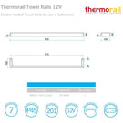 Technical Specification: Thermorail Square Heated Single Rail 832mm