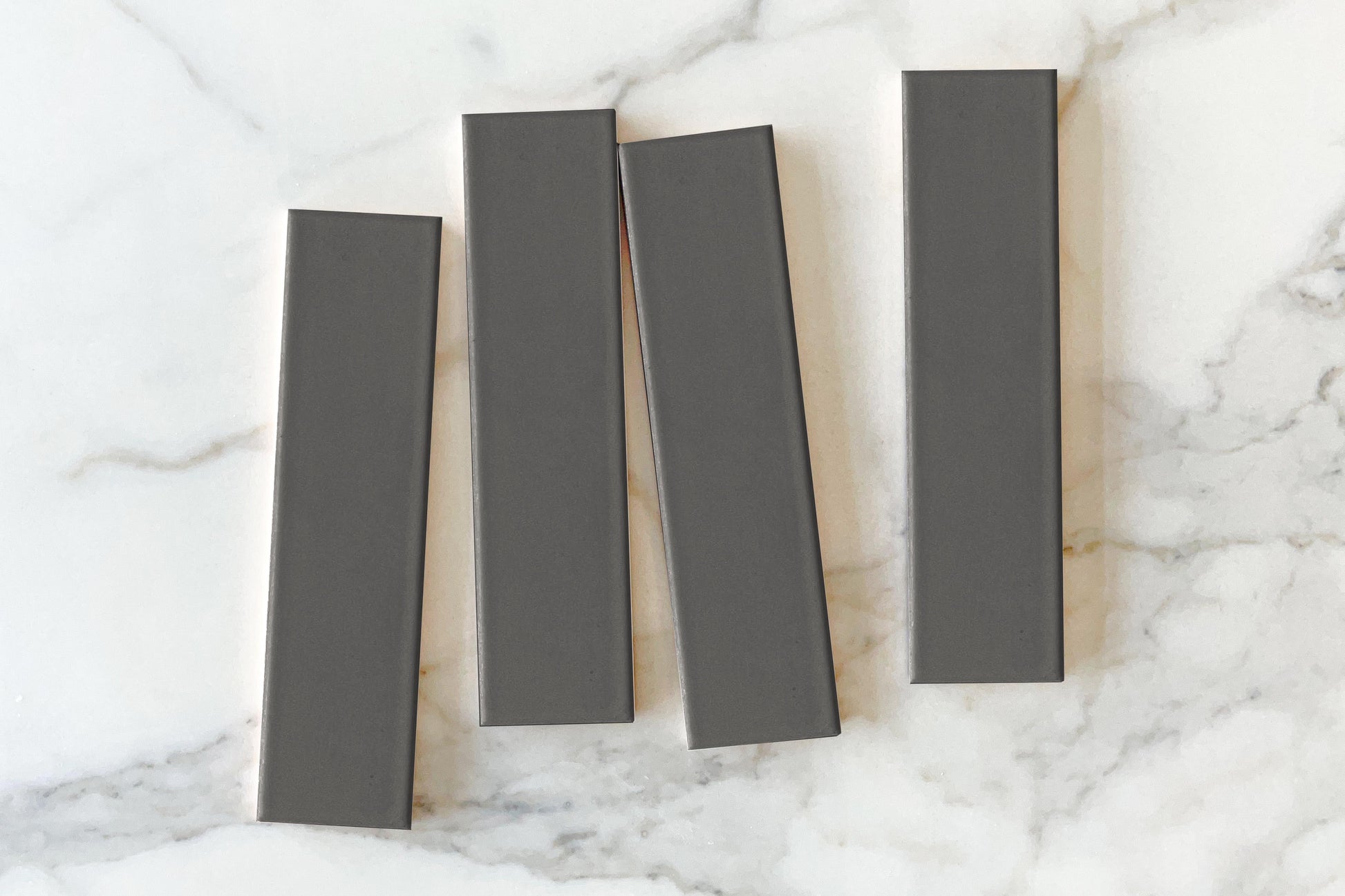 Dark Grey Bella Subway Tile Sample - Tile and Bath Co
