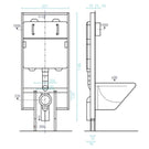 Decina Renee Wall Hung Toilet Suite Technical Drawing - The Blue Space