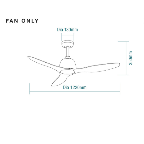 Martec Elite 48in 122cm Ceiling Fan - Black and Bamboo