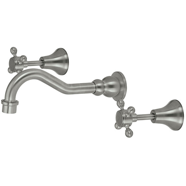 Fienza Lillian Shepherds Crook Bath Set - Brushed Nickel