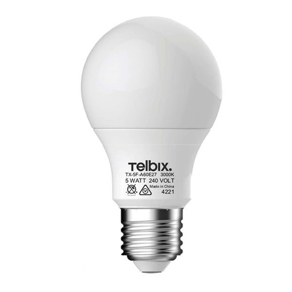 Telbix ES 5W LED A60 Classic Globe Natural White - White