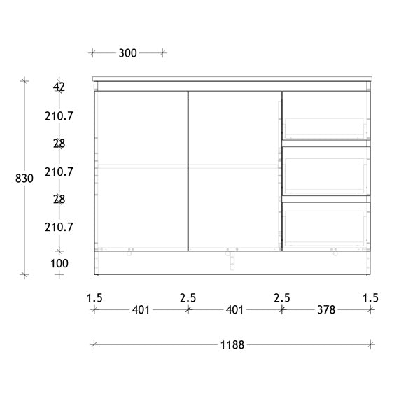 ADP Glacier Quartz Ensuite Trio Vanity 600mm - 1800mm by ADP - The Blue Space