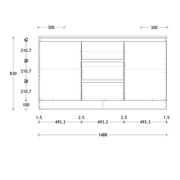 ADP Glacier Quartz Ensuite Trio Vanity 600mm - 1800mm by ADP - The Blue Space