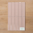 Whitehaven Pink Gloss Frame Ceramic Subway Tile 68x280mm Straight Pattern - The Blue Space