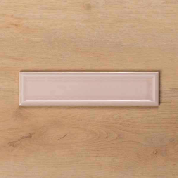 Whitehaven Pink Gloss Frame Ceramic Subway Tile 68x280mm - The Blue Space