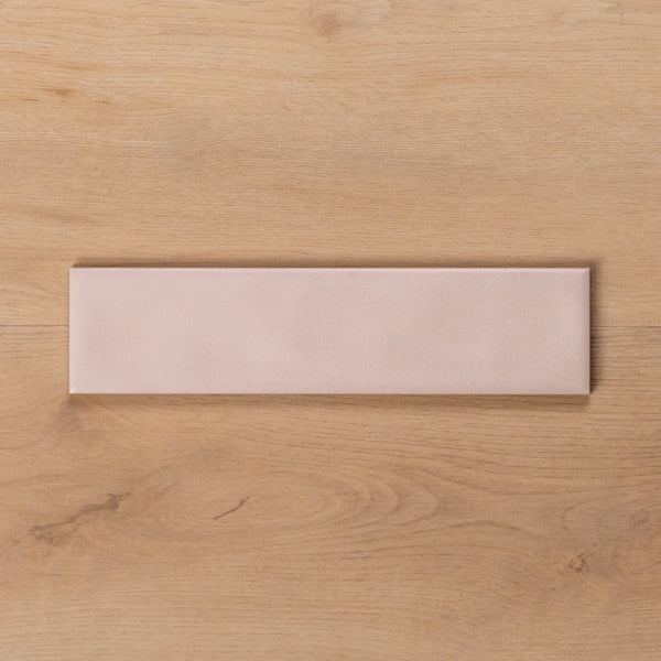 Whitehaven Pink Wavy Satin Ceramic Subway Tile 68x280mm