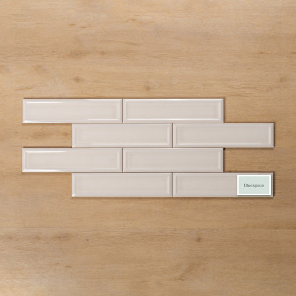 Whitehaven Porcelain Gloss Frame Ceramic Subway Tile 68x280mm Brick Pattern - The Blue Space