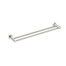 Nero Mecca Double Towel Rail 600mm Brushed Nickel | The Blue Space