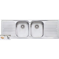 Oliveri Diaz double bowl topmount sink with dbl drainer 1TH - The Blue Space
