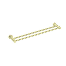 Nero Mecca Double Towel Rail 600mm Brushed Gold | The Blue Space