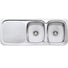 Oliveri Lakeland double bowl topmount sink R/H drainer 1TH - The Blue Space