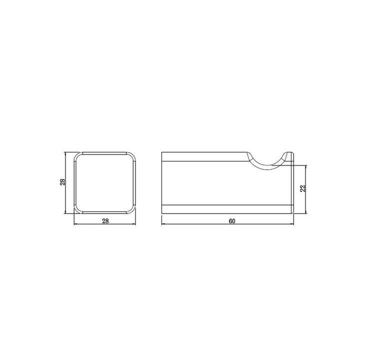Technical Drawing: Noble Robe Hook Matte Black
