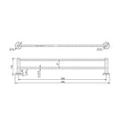 Technical Drawing: Mirage Double Towel Rail Chrome 900
