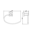 Technical Drawing: Luxe Towel Ring Chrome