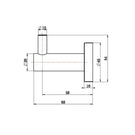 Technical Drawing: Mirage Robe Hook Single Chrome